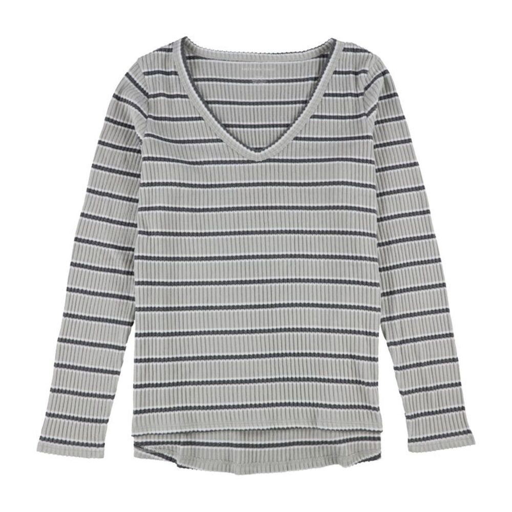American Eagle Womens Striped Soft Pullover Sweater, Grey, M, DM